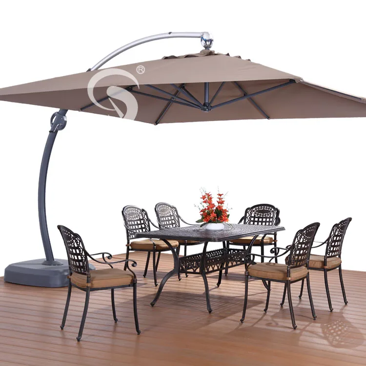 Patio 3.5 M * 3.5 M square garden sunshade large curved umbrella