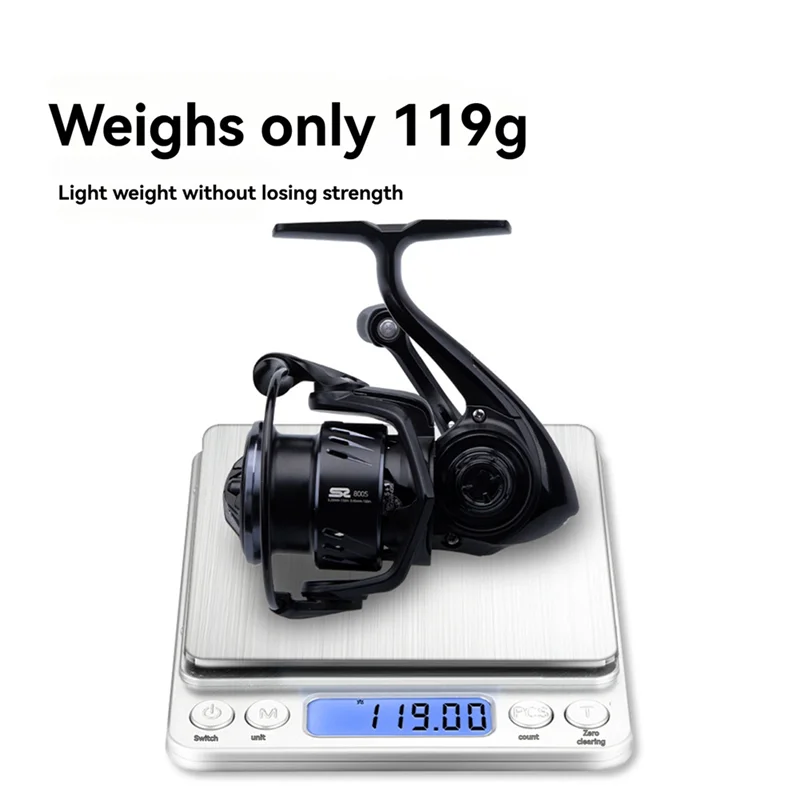 A76G-Saltwater Jigging And Surfcasting Reel 800S, Ultralight With Bait Feeder, Max Drag Up To 15Kg