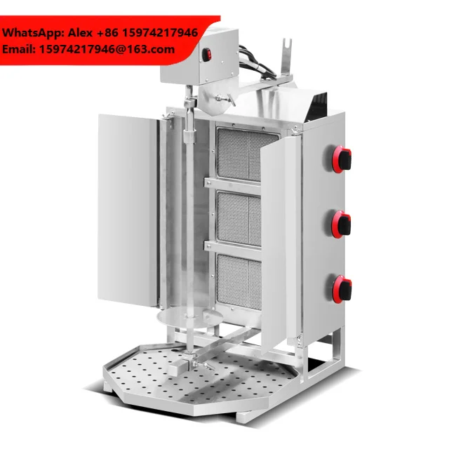 Commercial 3 Burners Gas Doner Kebab Chicken Shawarma Grill Machine