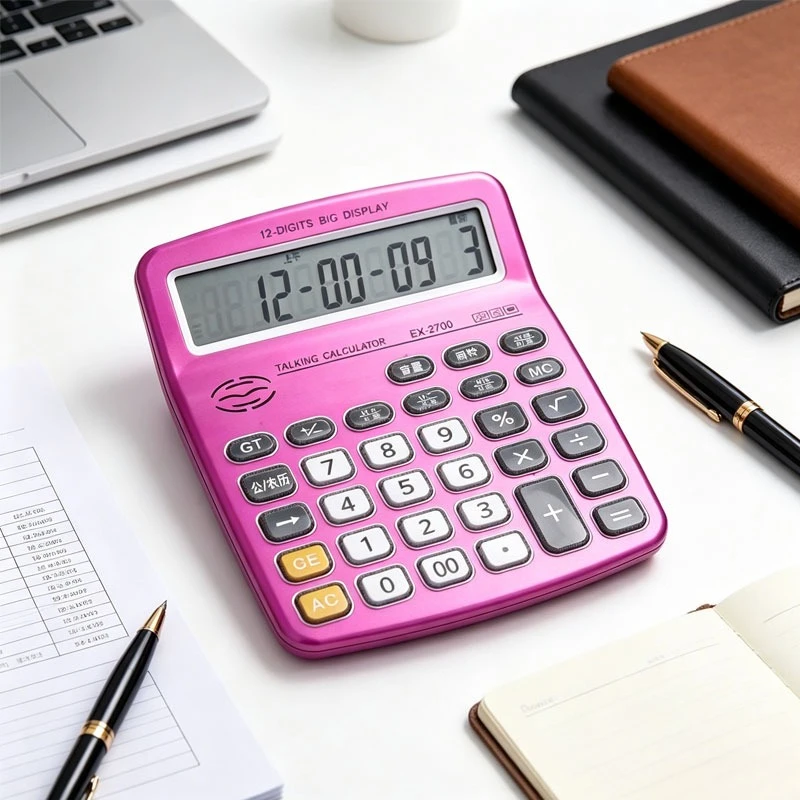 

Accounting Tool Cute Calculator Dual Power Large Font Wide Calculator 12 Digits Electronic Calculator Office Supplies for School