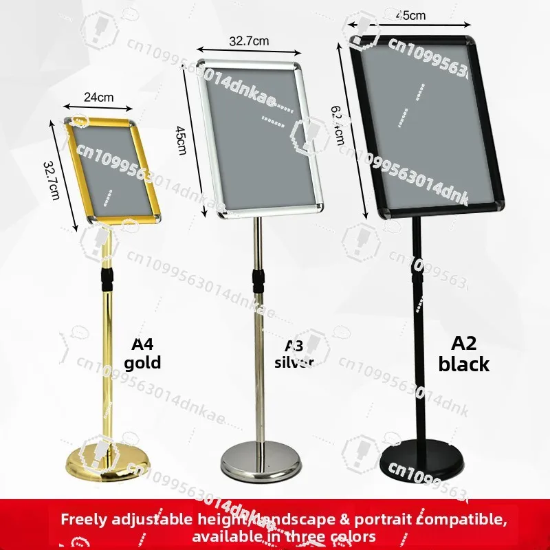 Stainless Steel A4 Vertical Sign A3 Vertical Billboard Water Sign Display Board Guide Sign Floor Display Stand
