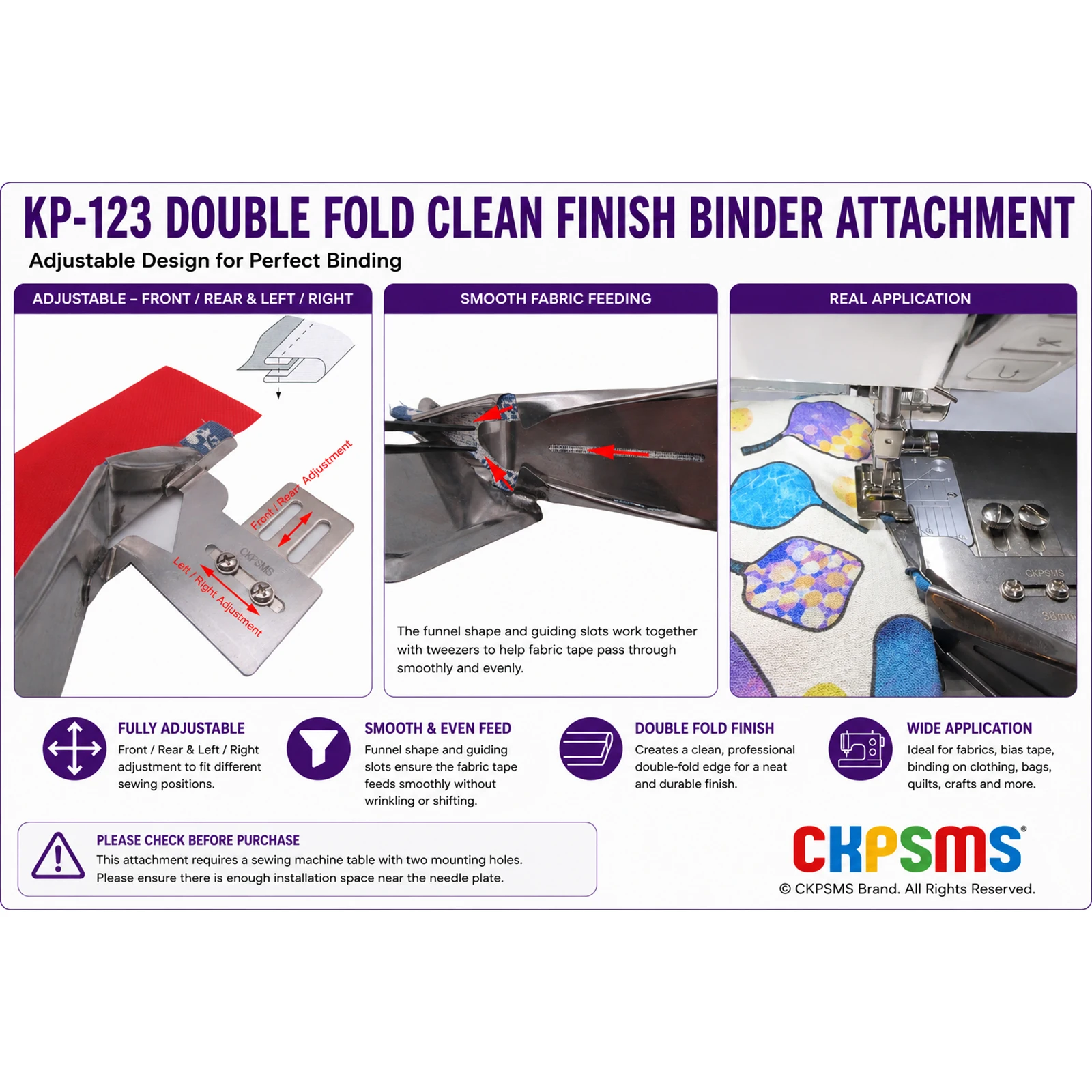 Top & Bottom Binding Binder FOR JUKI DDL-8500, DDL-8700, DDL-9000, Jack A4, A5, A6, A7, F4, Brother DB2-B Serie