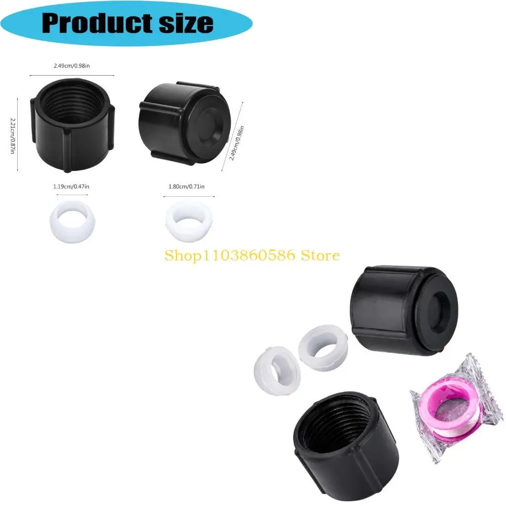 242A Drain Outlet Sealing Cap Set with Threaded ABS Drain Cap and Insert Pieces for Low Point Drain Replacement, Leak Support,