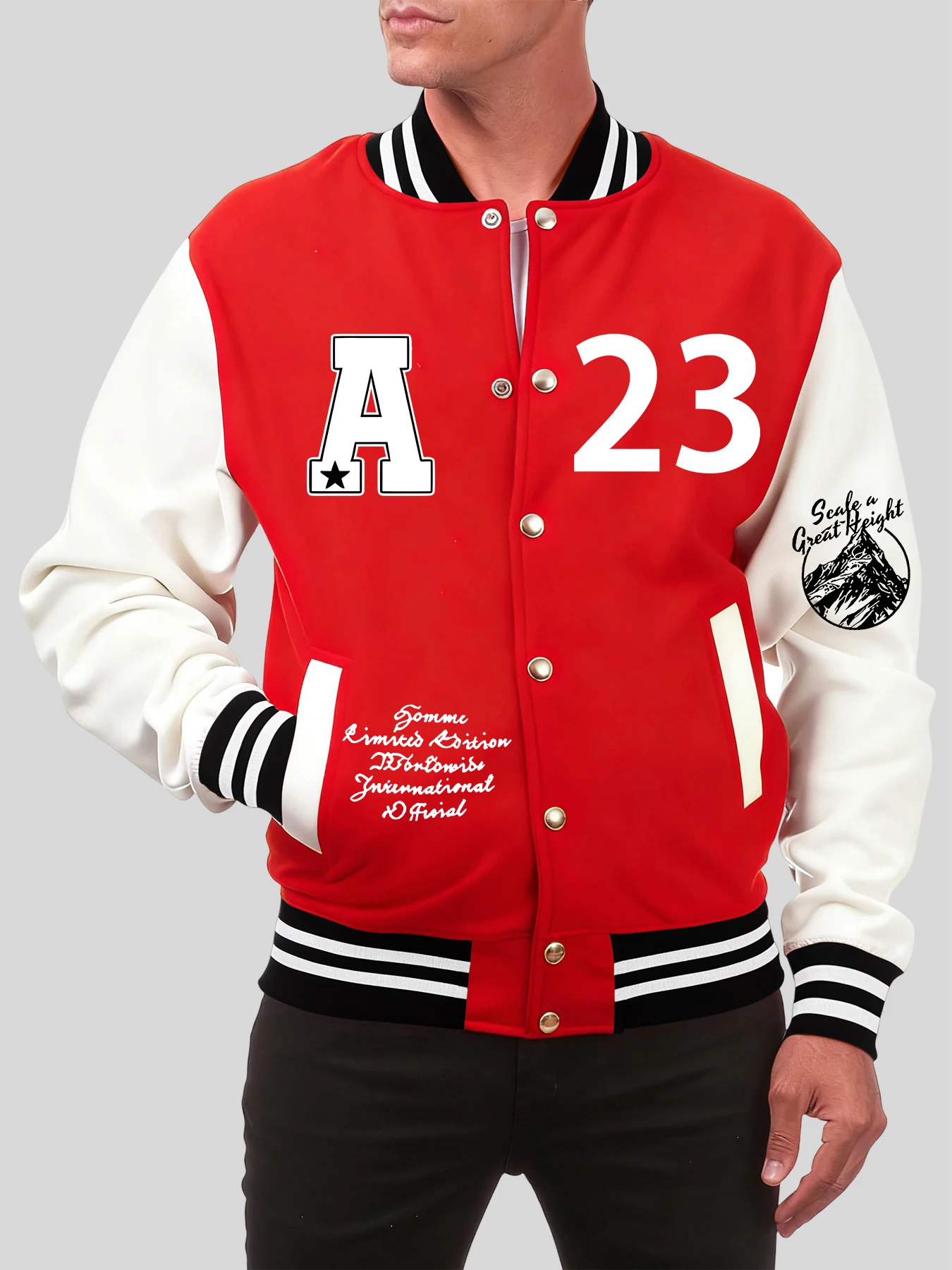 

Бейсбольная форма с пейзажными буквами и цифрами 23, мужские повседневные свободные американские куртки, хлопковая спортивная одежда, осенняя одежда