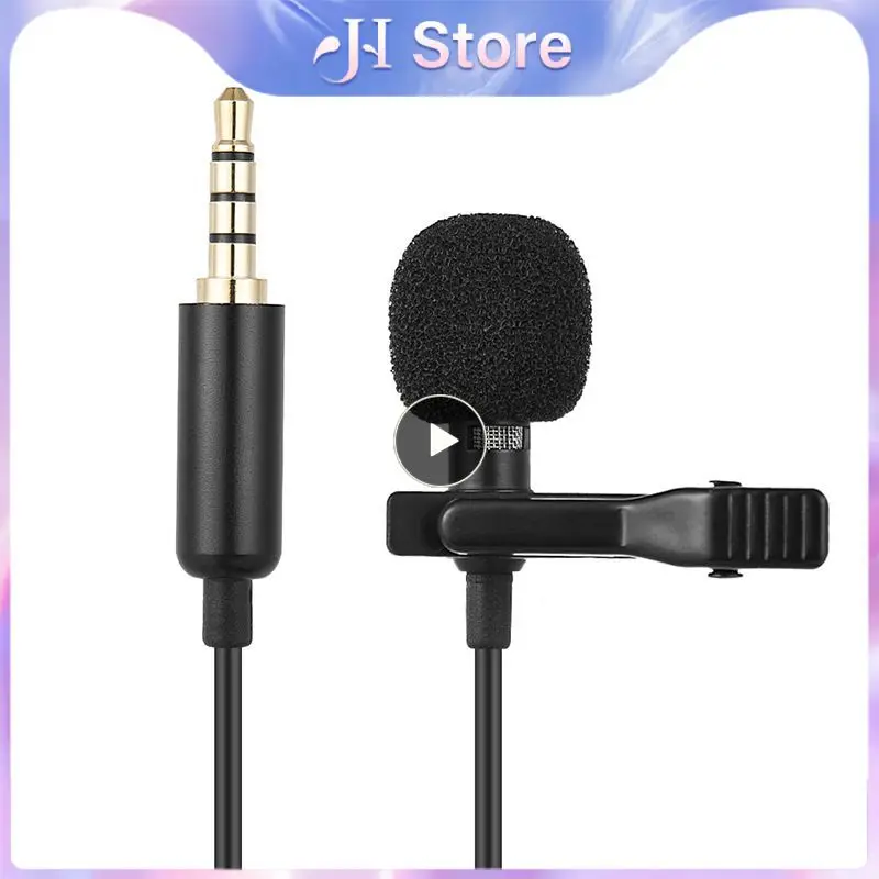Microphone Mini Jack 3.5mm Portable 1.45m Lavalier Professional Noise Reduction For Smart Phone Laptop Pc Stereo Mic For