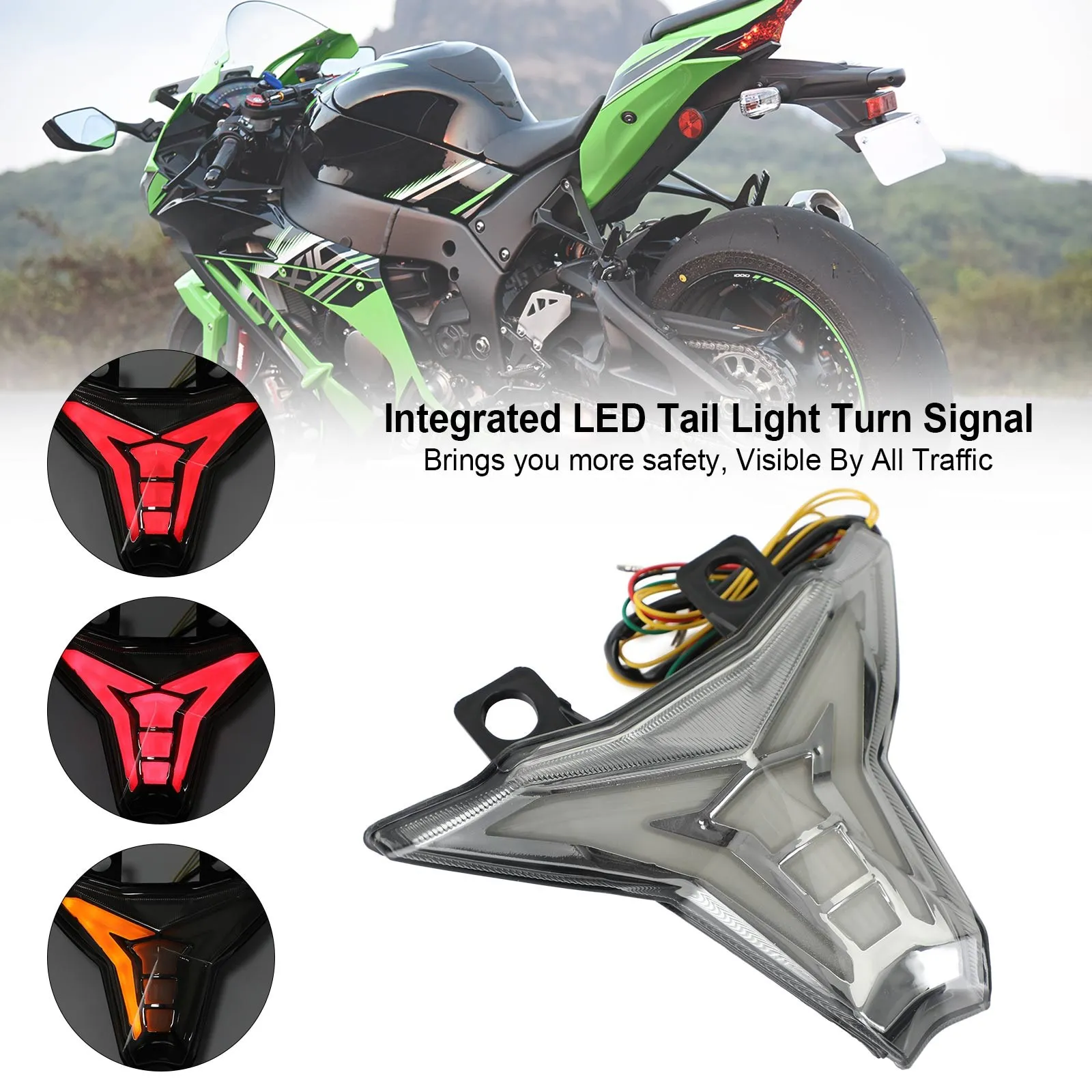 Integrated Tail Light Turn Signal for KAWASAKI Ninja 400 Z400 ZX10R Z1000 ZX6R ZX-6R ZX-10R