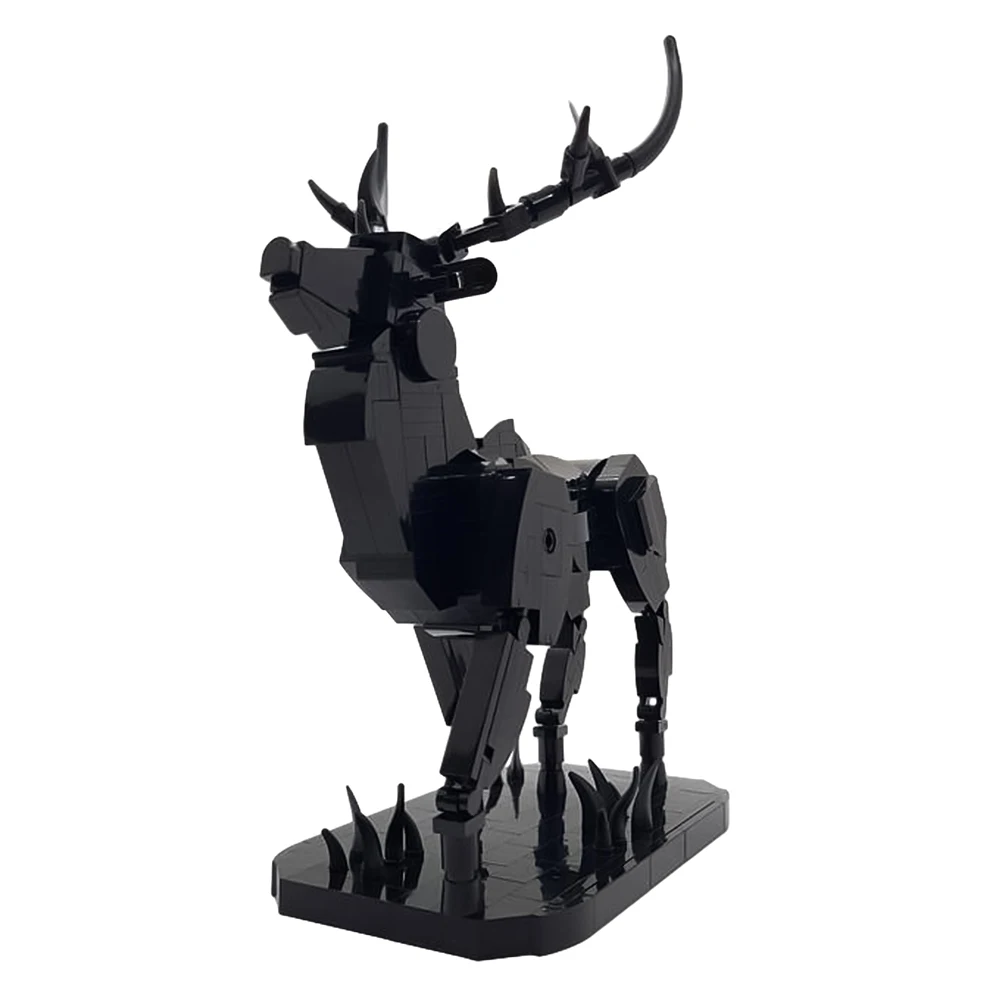 MOC Static Cervus Elaphus Statue Building Blocks Creative Animal Model Bricks Children’s Toy Gift Set Desk Ornament