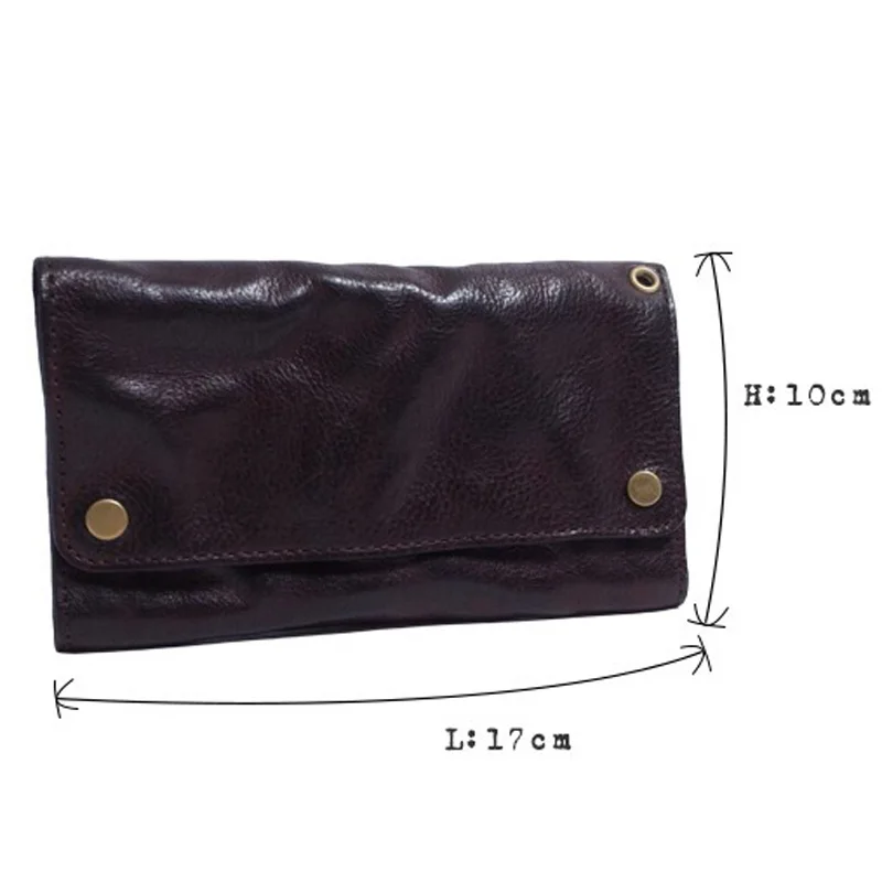 AETOO  Lambskin purse male retro European and American foreign trade catwalk style pleated youth purse male short style leather