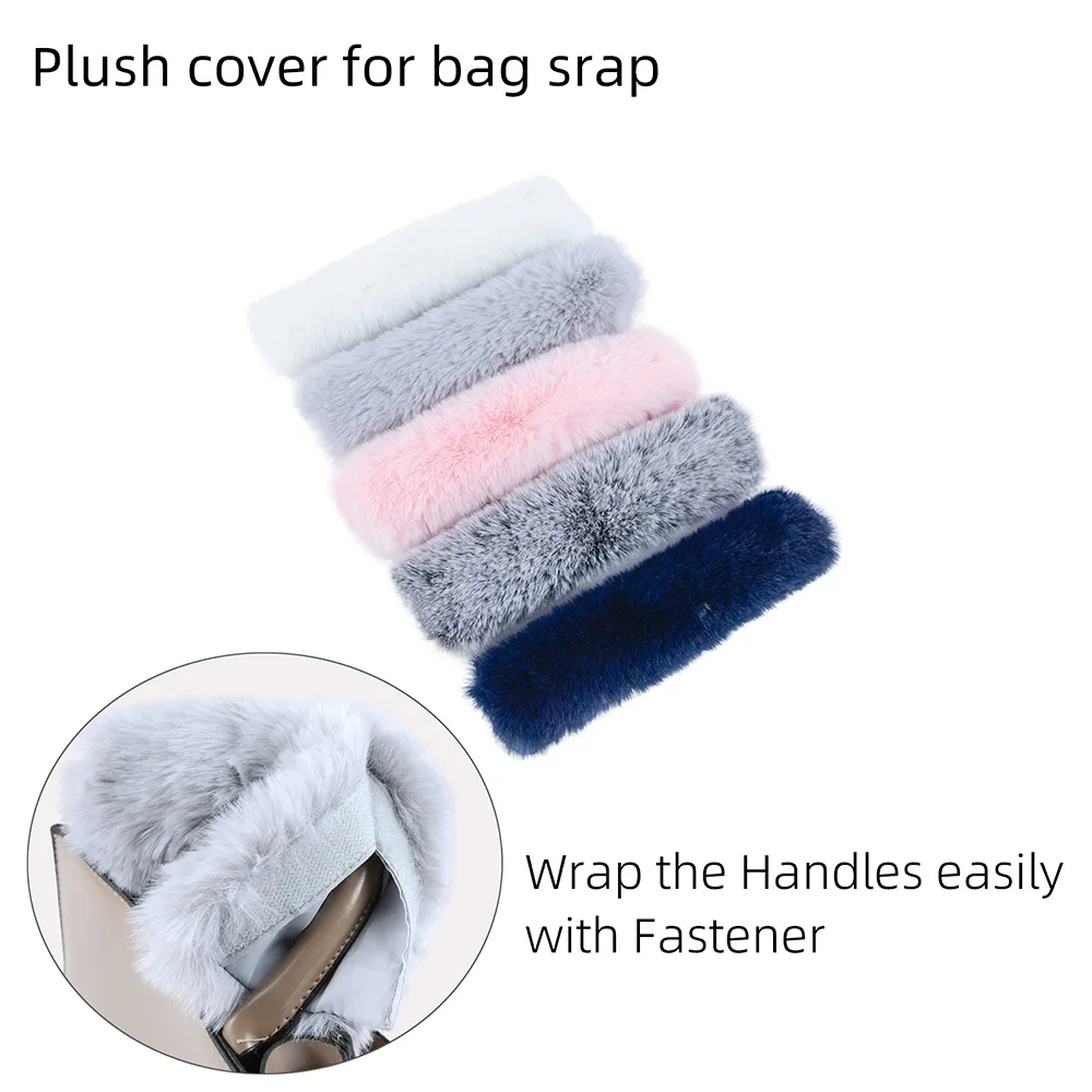 New 1 Pc Universal Fur Furry Loop Fastener Plush Cover Cylinder for Bag Handles  Straps Women Bags Replacements