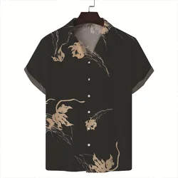 New Men's Hawaii Short Sleeved Trendy Cuban Style 3D Printed Shirt T-shirt Loose And Handsome Versatile Short Sleeved Shirt