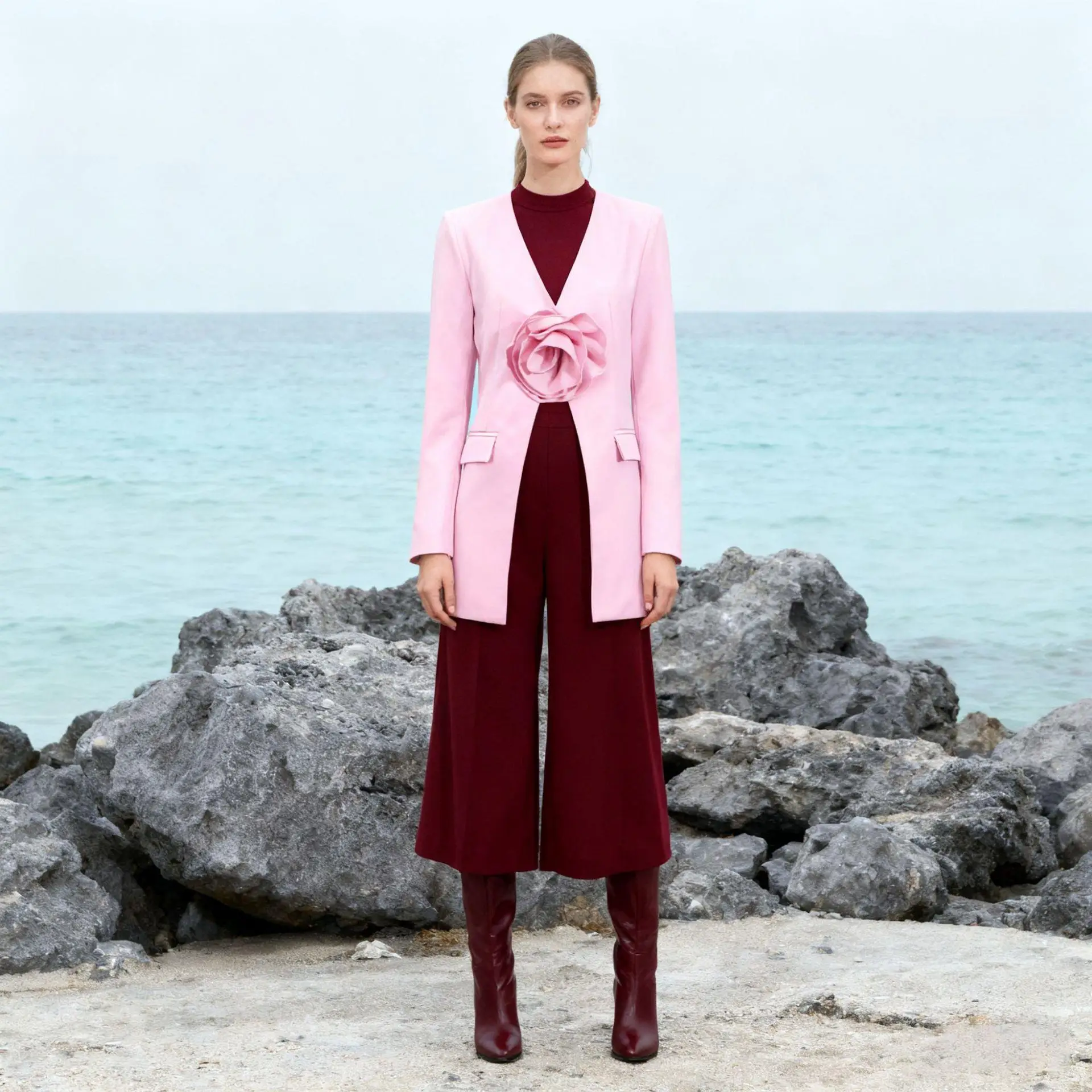 

Новинка! Женский модный хлопковый кардиган Ele 3D Flower с цветочным узором, длинными рукавами и поясом на талии, осень 2025