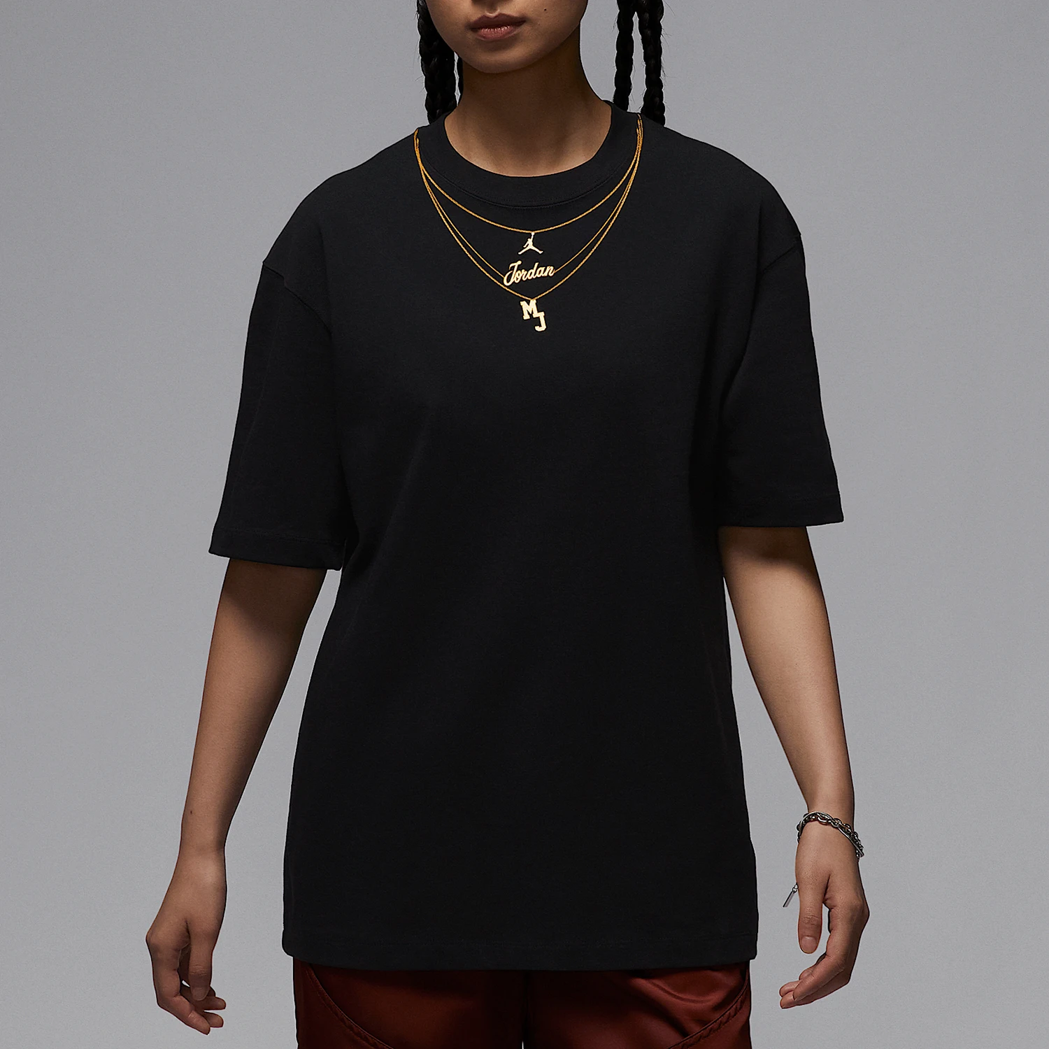 

Nike Genuine Jordan Women's Loose Necklace Breathable T-Shirt IH0834-010