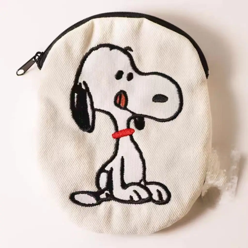 New Snoopy Cartoon Cute Embroidered Cosmetic Bag Coin Purse Pencil Bag Women's Multifunctional Small Item Storage Bag