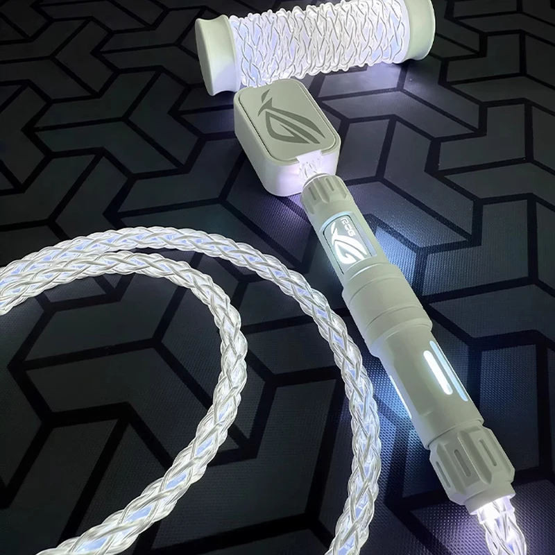 Custom Rog Pattern Aviation Plug Cable 8K Magnetic Switch Keyboard Cable For Wooting Rog Falchion Azoth Extreme Rakka And More