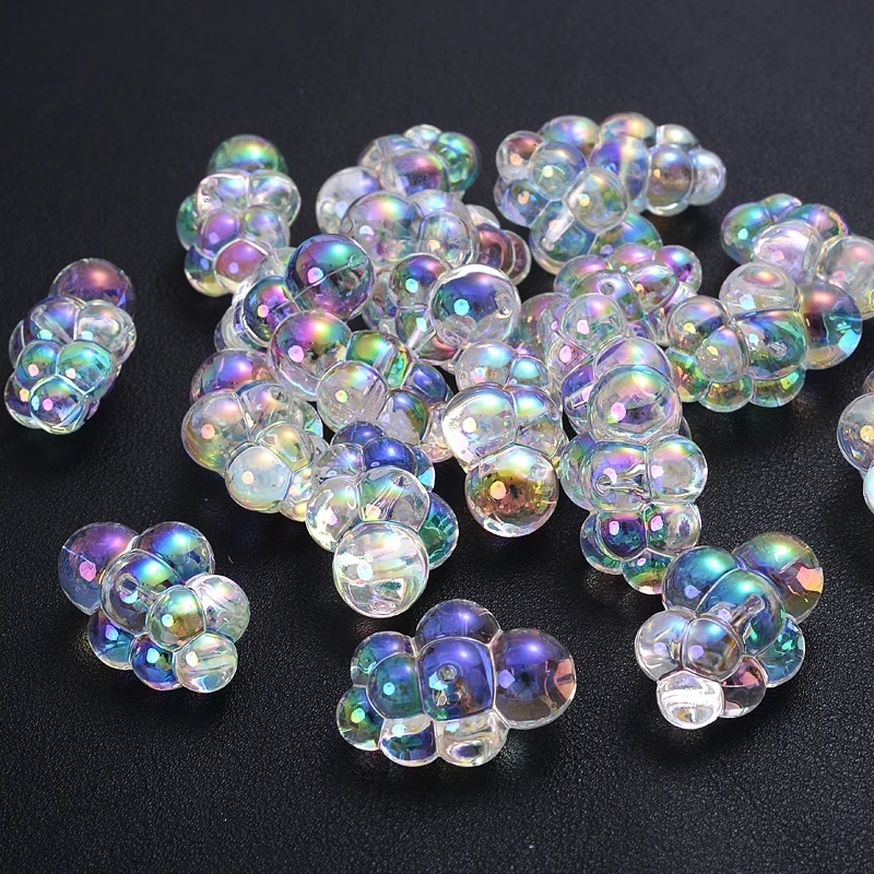 22x32mm Transparent AB Colorful Acrylic Beads 10Pcs Loose Cloud Beads For Fashion Jewelry Making DIY Handmade Bracelet Necklace