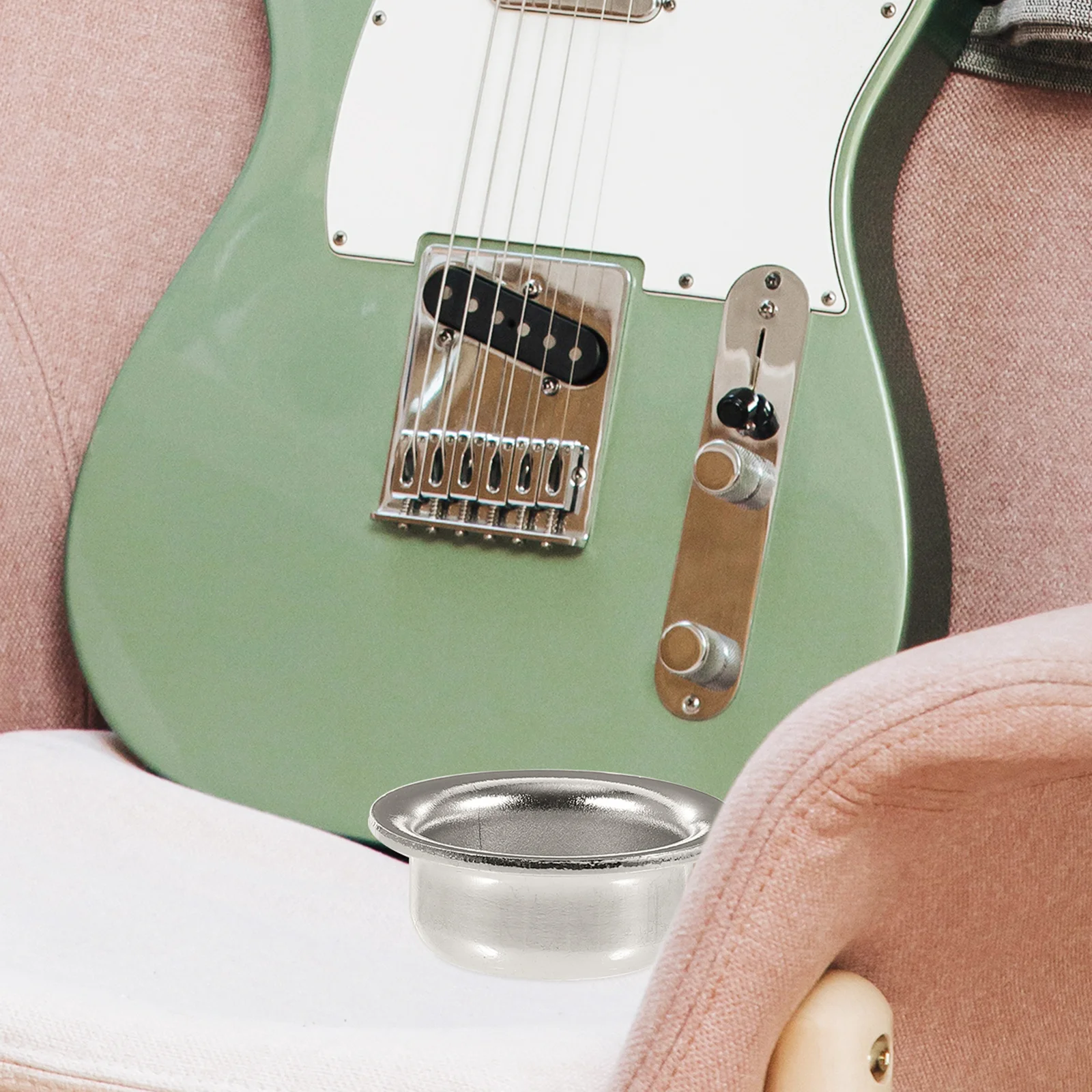 

2Pcs Round Cup Electric Guitar Jack Plate Cover Nickel Plated Iron Copper Durable Replacement Chrome Set Guitar Jack Cover