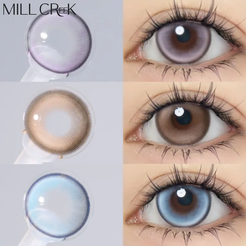 Lentes de contato diárias com grau para meninas, lente colorida diária, maquiagem diária natural, namoro de festa, uso de 1 dia, 10pcs