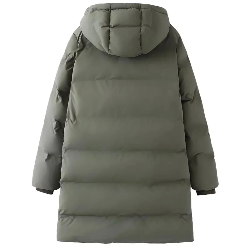 TRAF Long Down Coats Women\'s Down Jacket Autumn Winter Long Sleeve Top New In Outerwears Demi-Season Warm Quilted Jacket Woman