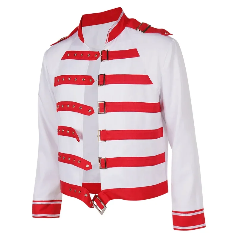 ZA01 Freddie Cosplay Mercury Fantasy Costume Rock Band Fantasia Adult Men Disguise Queen Coat Jacket Halloween Carnival PartZa0@