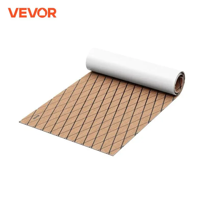 VEVOR 1900x700x6mm Boat Decking Sheet EVA Foam Faux Teak Non-Skid Self-Adhesive For Marine Yacht RV Swimming Pool Garden Pad