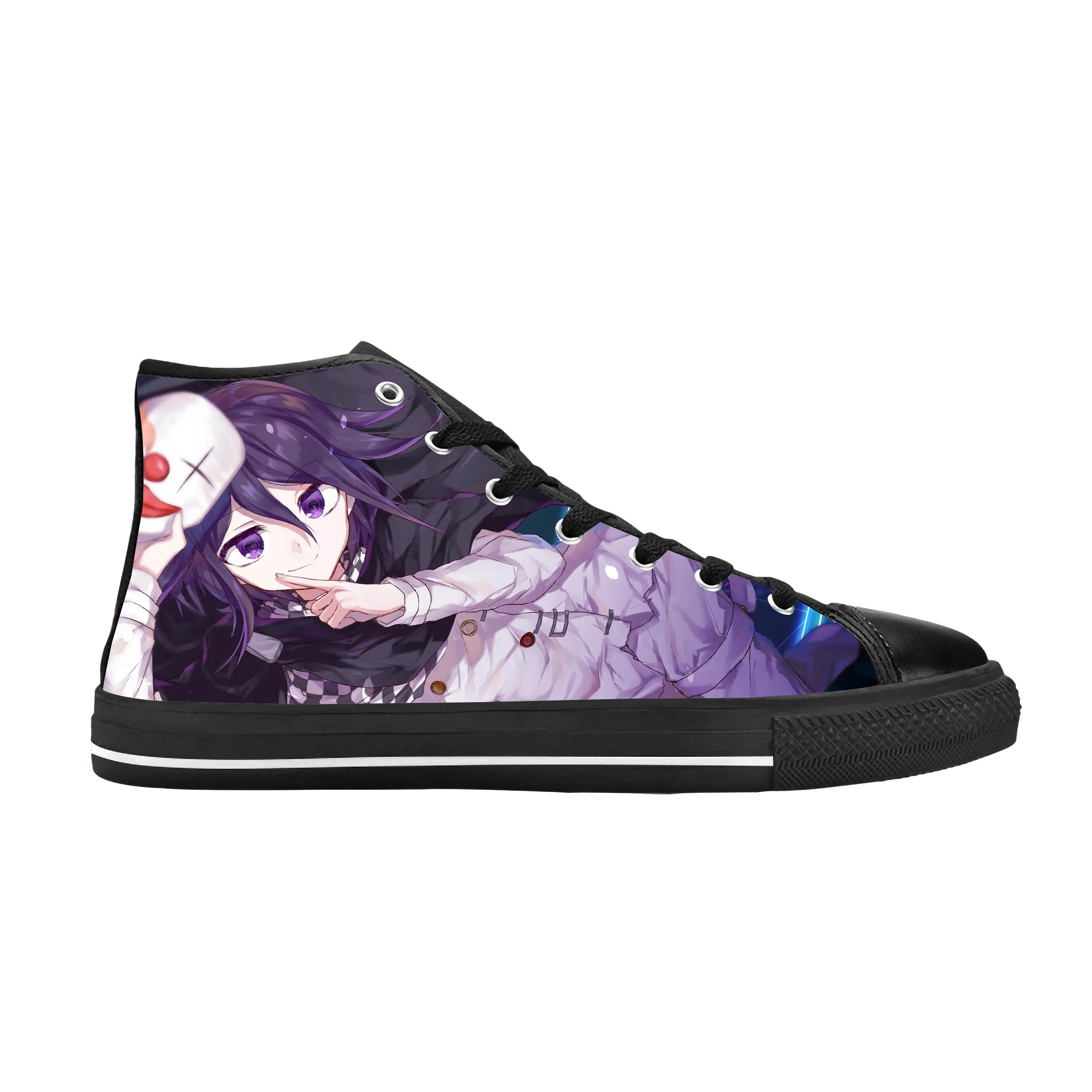 Anime Cartoon Game Danganronpa Kokichi Oma Ouma Casual Cloth Shoes High Top Comfortable Breathable 3D Print Men Women Sneakers