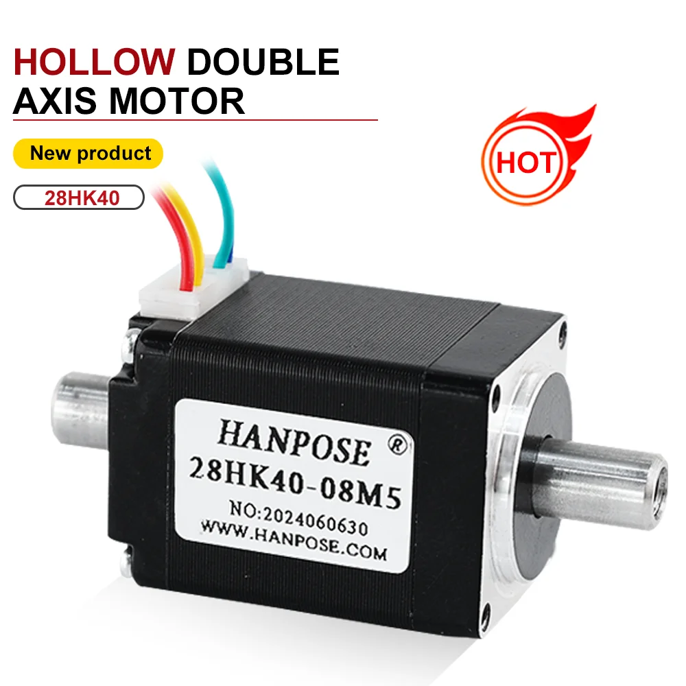 28HK40 hollow dual axis stepper motor NEMA11 4.0v 1A two-phase hybrid small motor with high torque