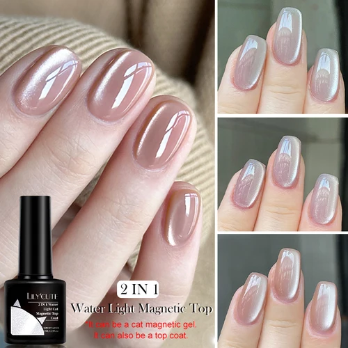 Imagen 2 del producto LILYCUTE, 7ML, luz de agua, gato, capa superior magnética, esmalte de uñas en Gel, efecto brillante de plata de primavera, barniz UV semipermanente para decoración de uñas