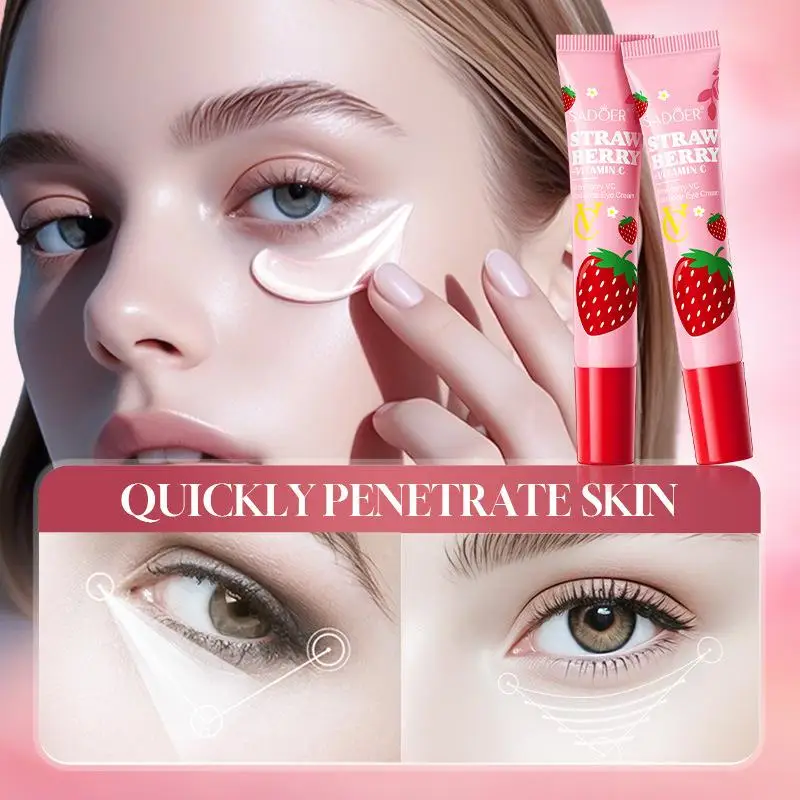 Strawberry Eye Cream for Dark Circles Puffiness Moisturizing  Brightening Eye Bags