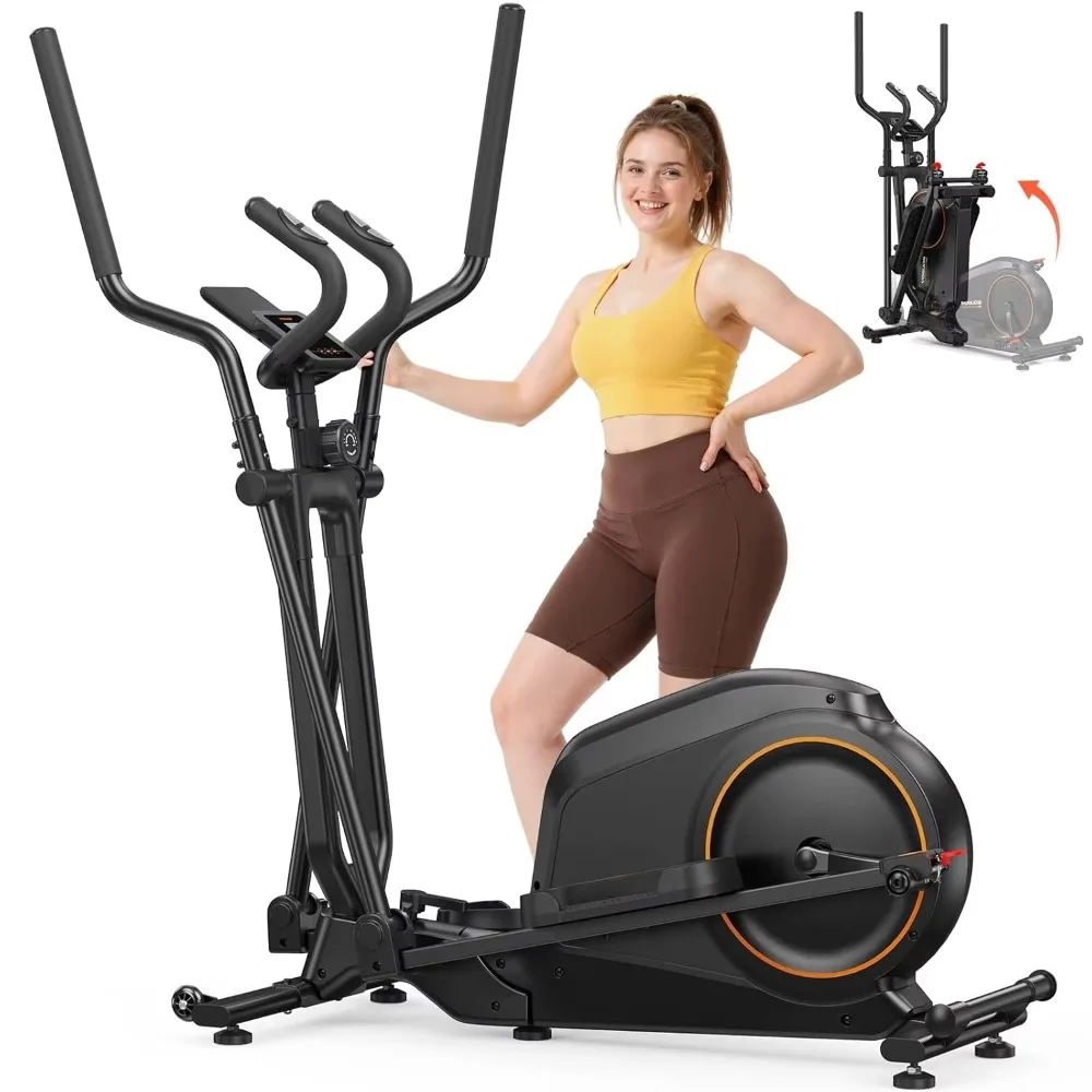 

Compact Foldable Elliptical Machine 2 SQ FT 15IN Stride Home Gym Cardio Cross Trainer Indoor Fitness Exercise Workout Equipment