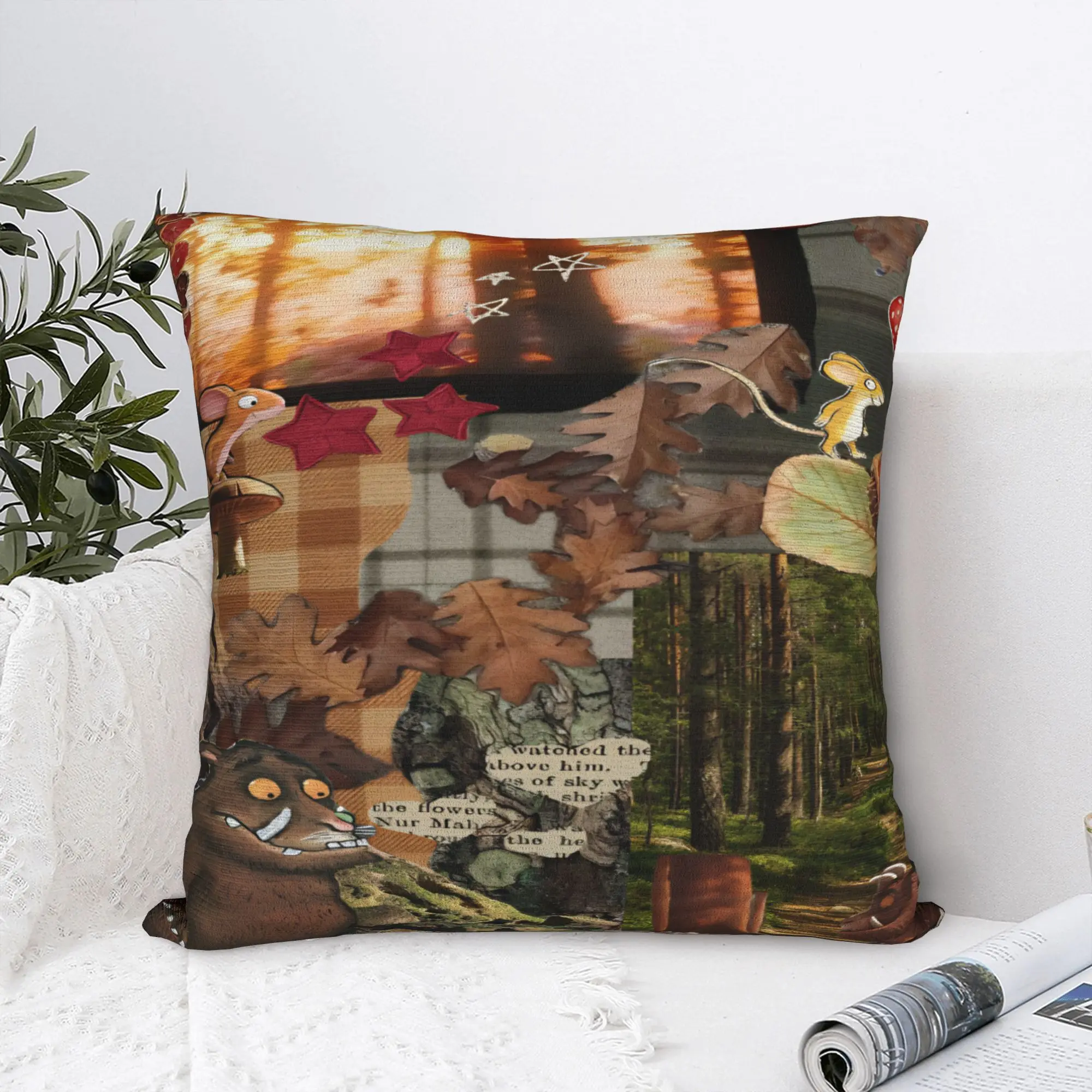 The GruffaloS Printing Pillowcases Cushion Cover  Throw Pillow Cover New Style Bedroom Decorations Square Multi-Size