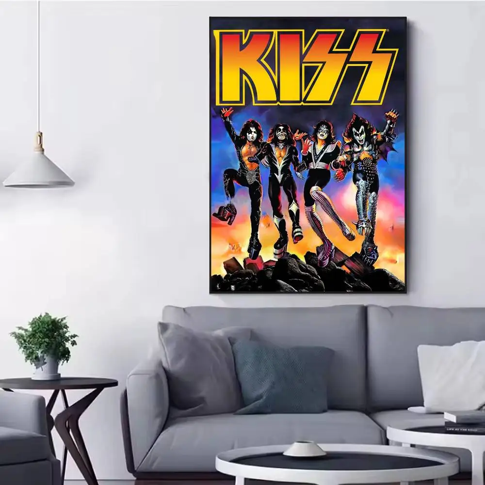 Band Rock Kiss Poster Versatile HD Waterproof Wall Art Self-Adhesive Decor for Any Space Ideal Gift view 4