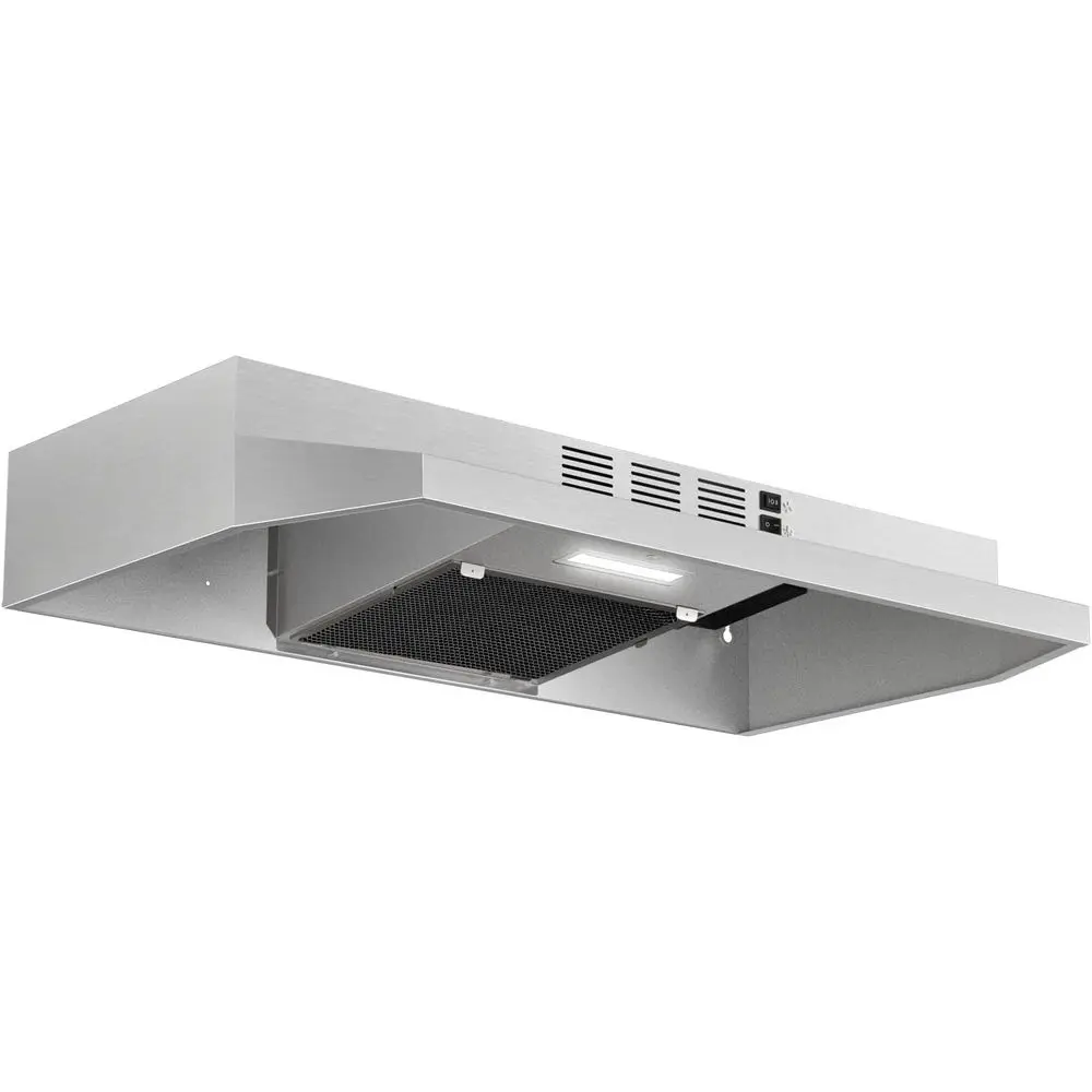 

Range Hood 30 inch Under Cabinet, StainlSteel Kitchen Vent Hood 280CM, Built-in Kitchen Stove Hood w/Rocker Button Control, Duct
