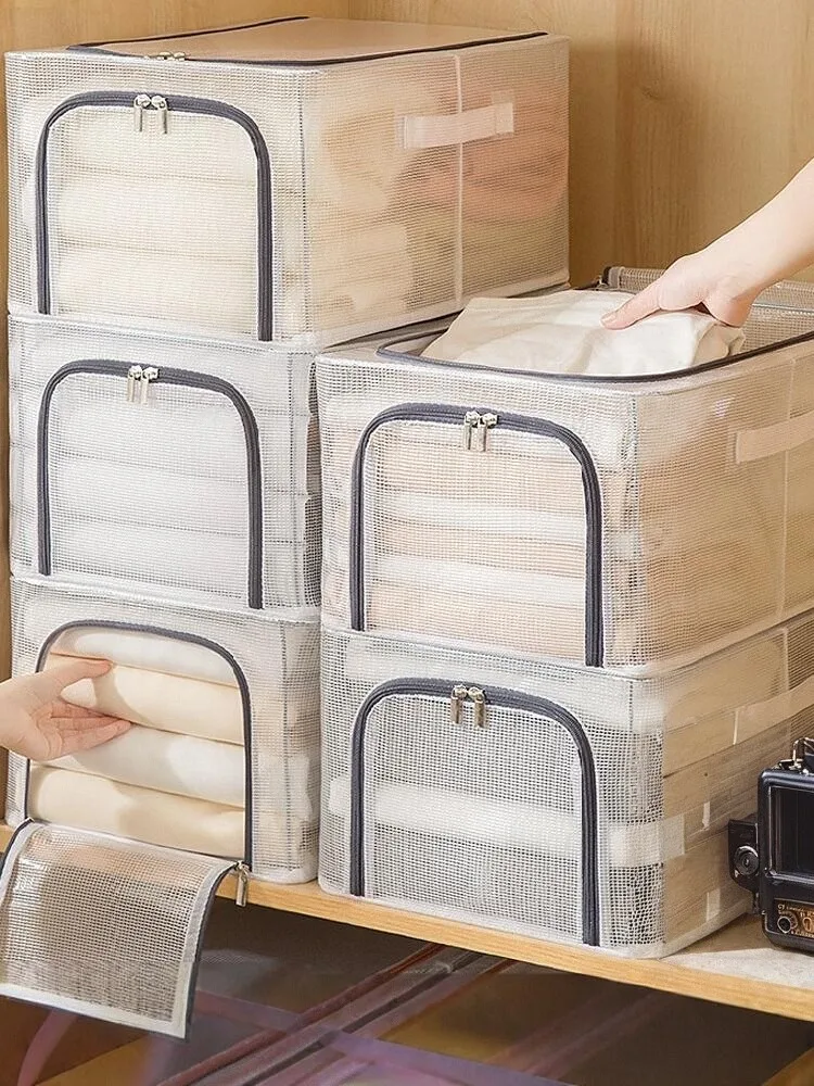 

Прозрачный вместительный контейнер для хранения одежды и одеял, органайзер для дома, пылезащитное решение для хранения вещей