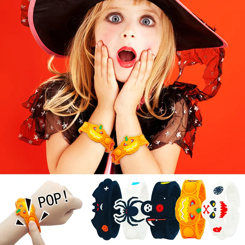 1pcs Stress Relieving Wristband Silicone Bubble Pressing Toy Halloween Gifts for Boys and Girls Funny Toys 1pcs