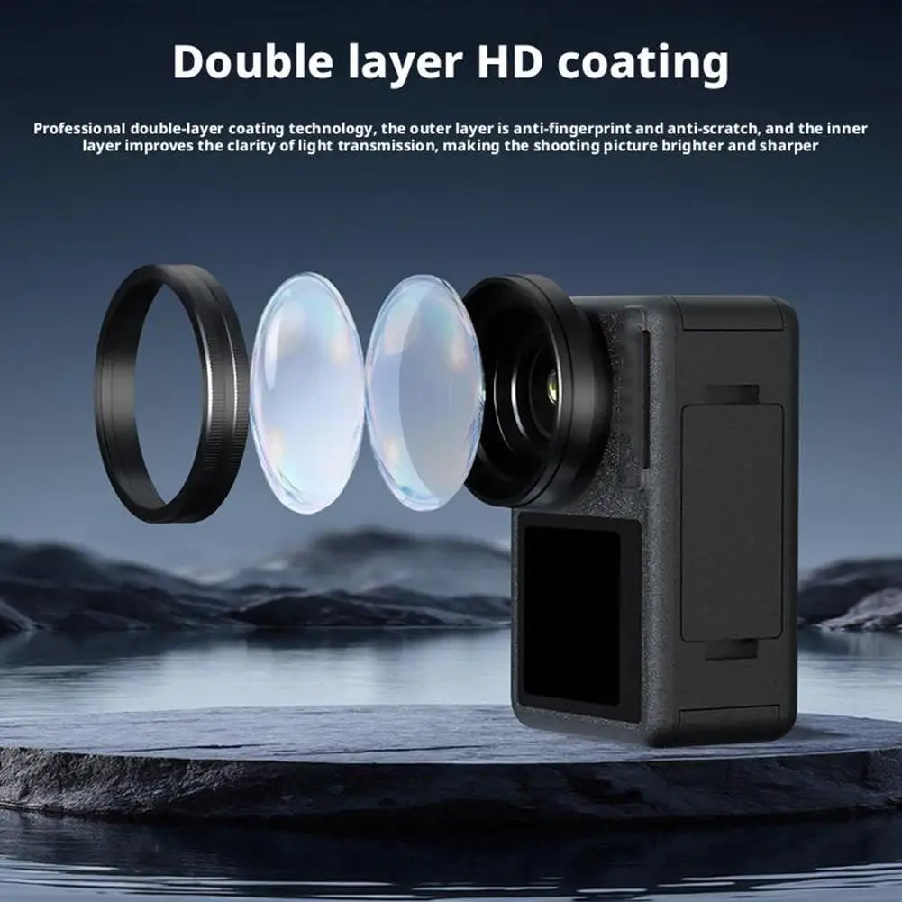 For DJI Action 5 Pro Wide Angle Lens Ultra Wide Double-layer HD Coating Waterproof Camera Expander For Action 5 Pro - Image 3