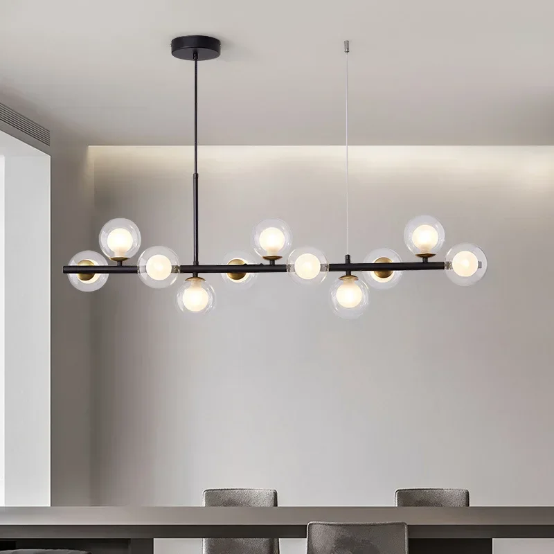 Minimalist Modern Glass Ball Ceiling LED Chandelier for Table Dining Living Room Kitchen Island Pendant Lamp Home Decor Creative