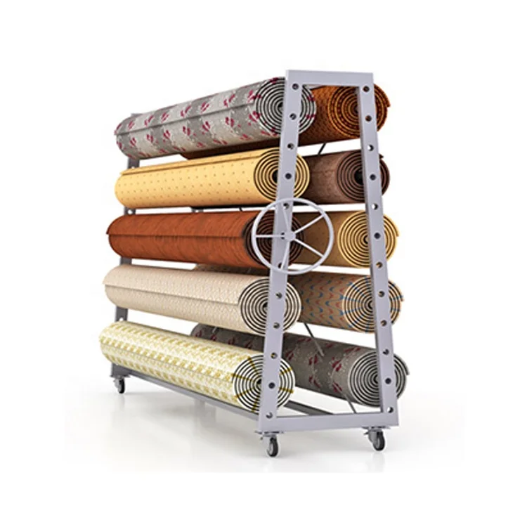 

DT056 Sample Carpet Display Racks /showing Carpet with Roll / Rolling Carpet Stand
