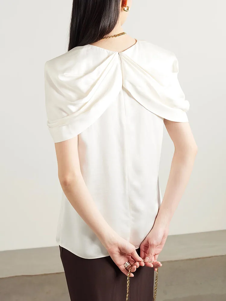 Tank top y2k spring and summer open shawl cap sleeves simple T-shirt2024korean fashion temperament elegant casual crop top women