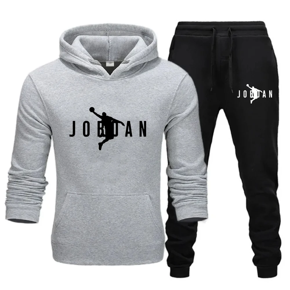 Fashion Autumn Men\'s High Quality Sportswear Hoodie + Pants Suit male Casual Sweatshirt Set