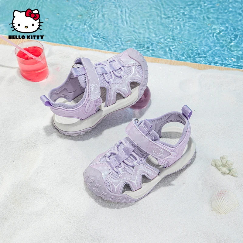 

Sanrio Hello Kitty, детские сандалии, летние нескользящие сандалии на мягкой подошве с героями мультфильмов для мальчиков, модная пляжная обувь для девочек, детские сандалии