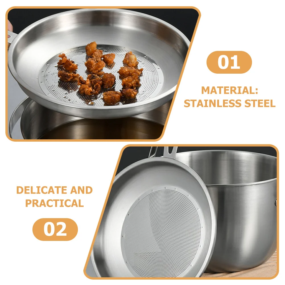 

Stainless Steel Oil Filter Pot Food Grade Heat Resistant Grease Container With Strainer For Kitchen Oil Storage Filtration