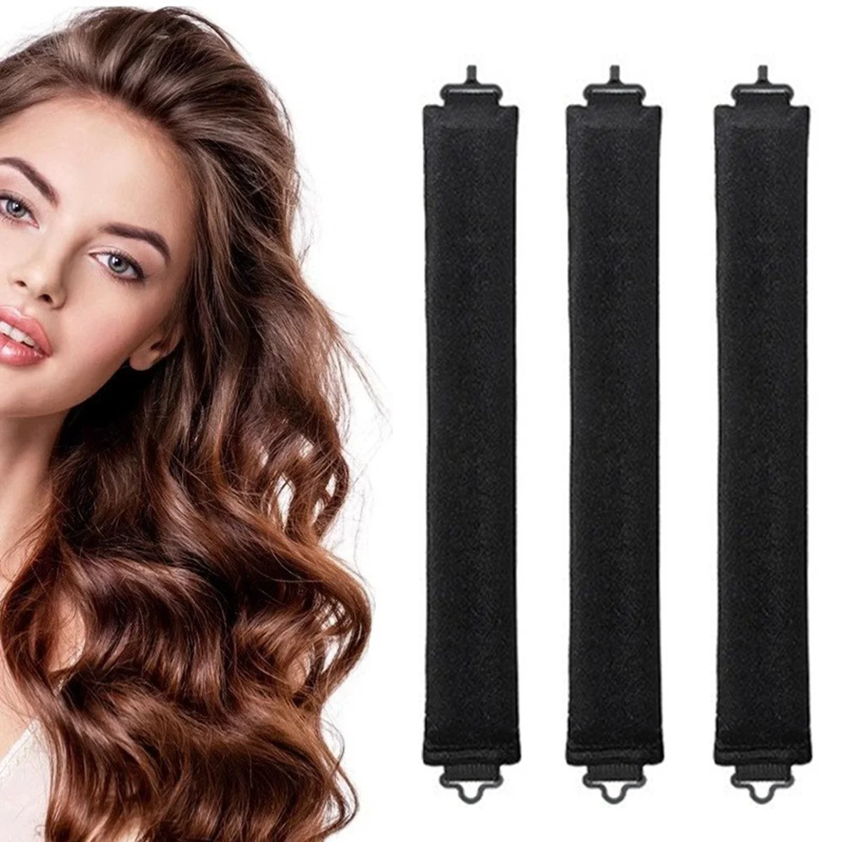 3Pcs Soft Foam Hair Rollers for Women, No Heat Sponge Hair Curlers, Overnight Wave Styling Tools for Natural Wavy Hair and Volume