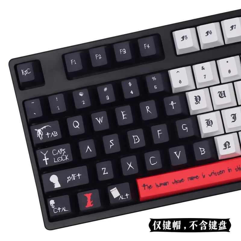 135 Keys Death Note Themed Cool Keycaps Original Factory Height Pbt Thermal Sublimation Mechanical Keyboard Anime Games Keycaps