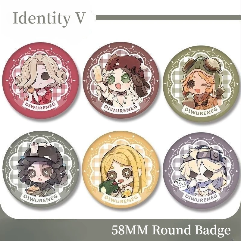 58MM Survival Game Identity V Badge Pin Anime Cosplay Brooch Cartoon Backpack Clothing Hat Accessories Gift for Friend Game Fans