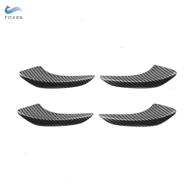 Car Inner Door Pull Handle Cover ABS Trim For Mercedes Benz C E Class W205 GLC X253 2015-2021 W213 2016-2021 ABS Carbon Fiber