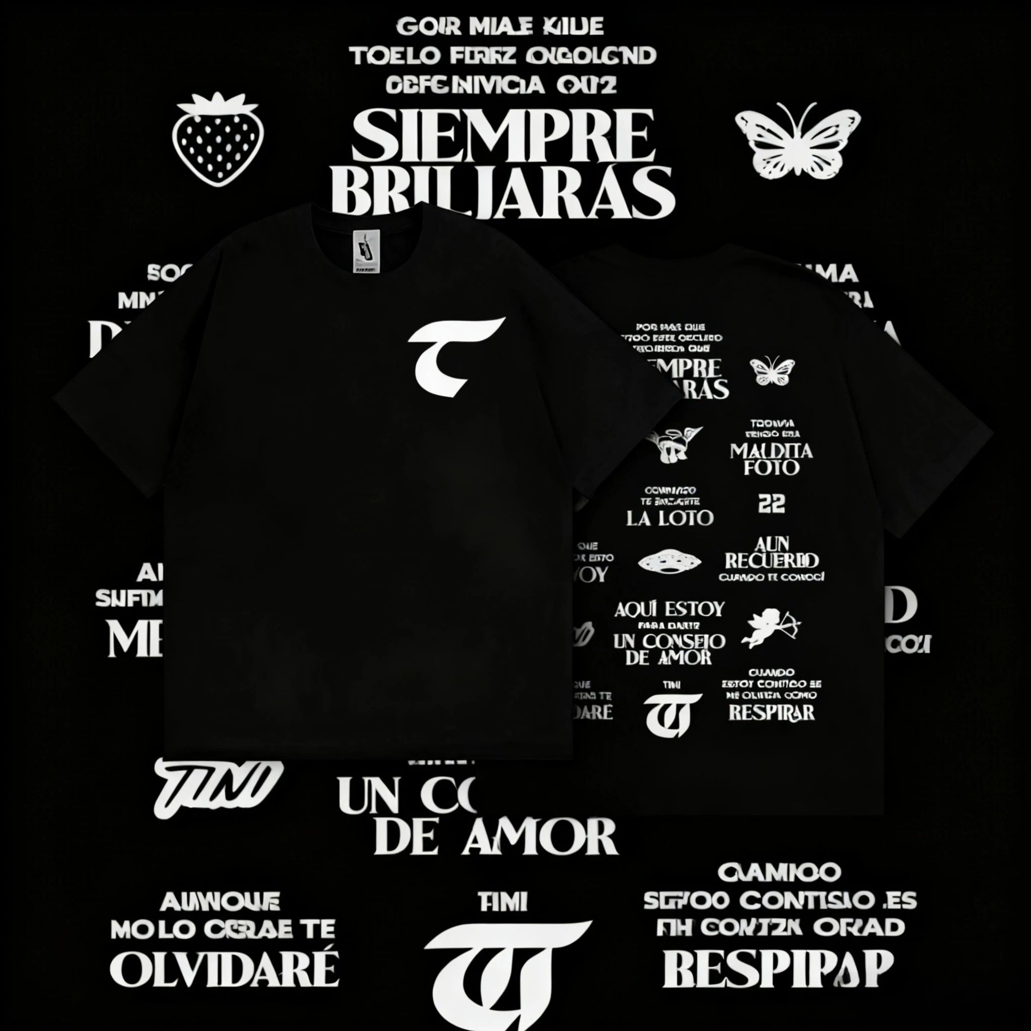 Tini Stoessel La Triple T Futura غطاء تي شيرت مطبوع للرجال والنساء موضة 2025-26 الصيف القطن الخالص 100% تي شيرت مطبوع