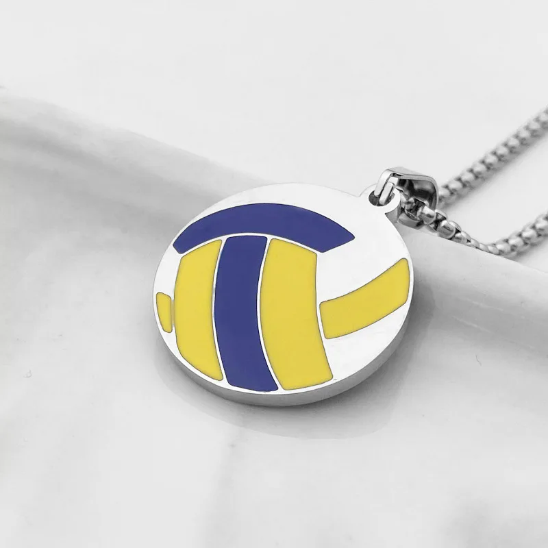 Fashion New Stainless Steel Tide Student Street Ball Sports Pendant Volleyball Sports Series Hundred Matching Accessories Hot