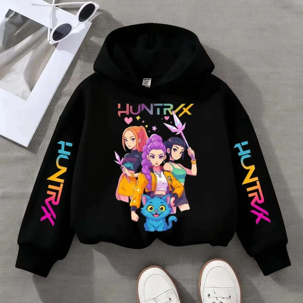 KPOP Devil Hunter nouveaux enfants sweat à capuche garçon fille automne hiver quotidien vacances en plein air décontracté ample chaud doux vêtements de sport