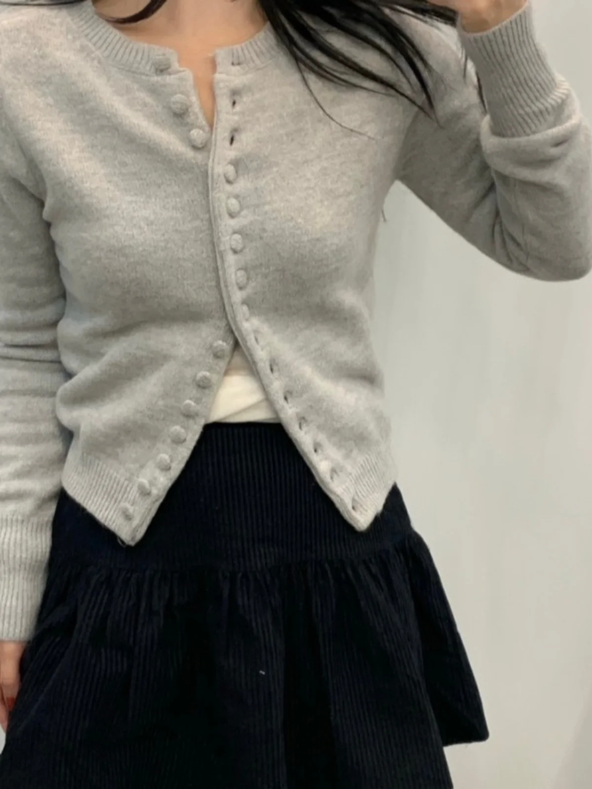 

Корейский облегающий вязаный открытый кардиган, женский глубокий осенний первоначальный зимний круглый свитер Ne Special