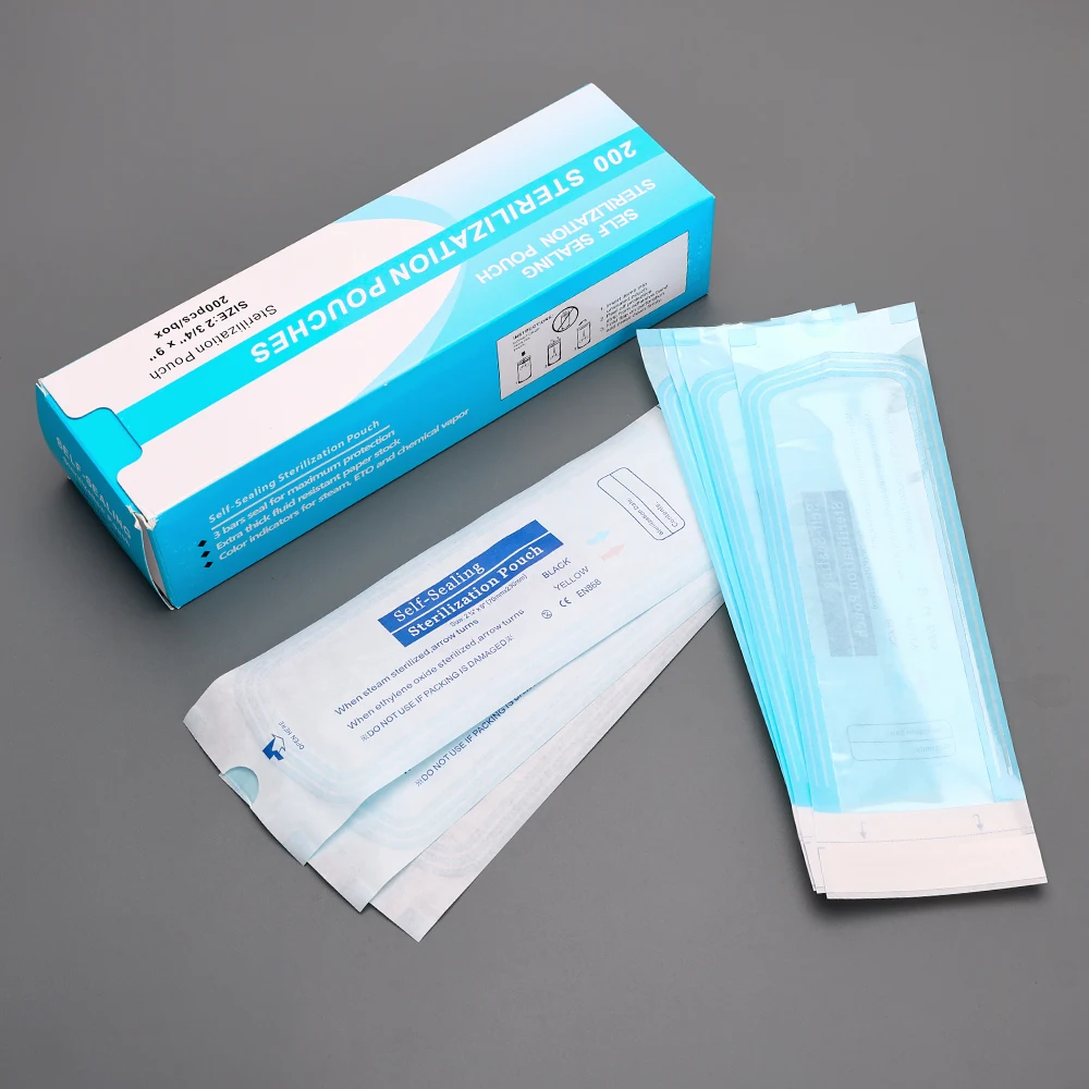 200Pcs Disposable Sterilization Self-Sealing Sterile Secure Pouches Autoclavable Medical Bags Packaging Transparent And Visible